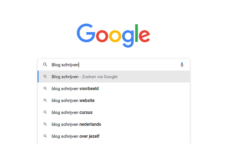 Google zoekresultaten voor de zoekterm 'Blog schrijven'