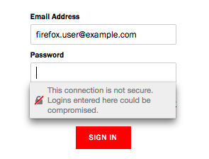 Directe waarschuwing voor gebruiksnaam- en wachtwoordvelden in de komende Firefox-update