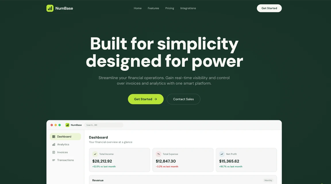 Boekhouddashboard met live cashflow