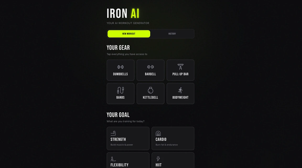 AI-workoutgenerator op basis van je materiaal