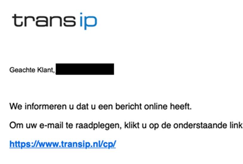phishingmail TransIP