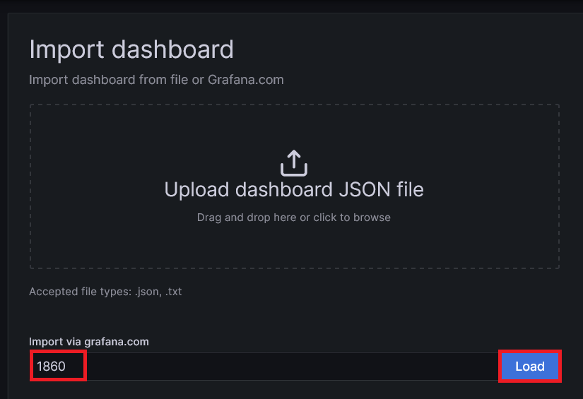 grafana import dashboard by id